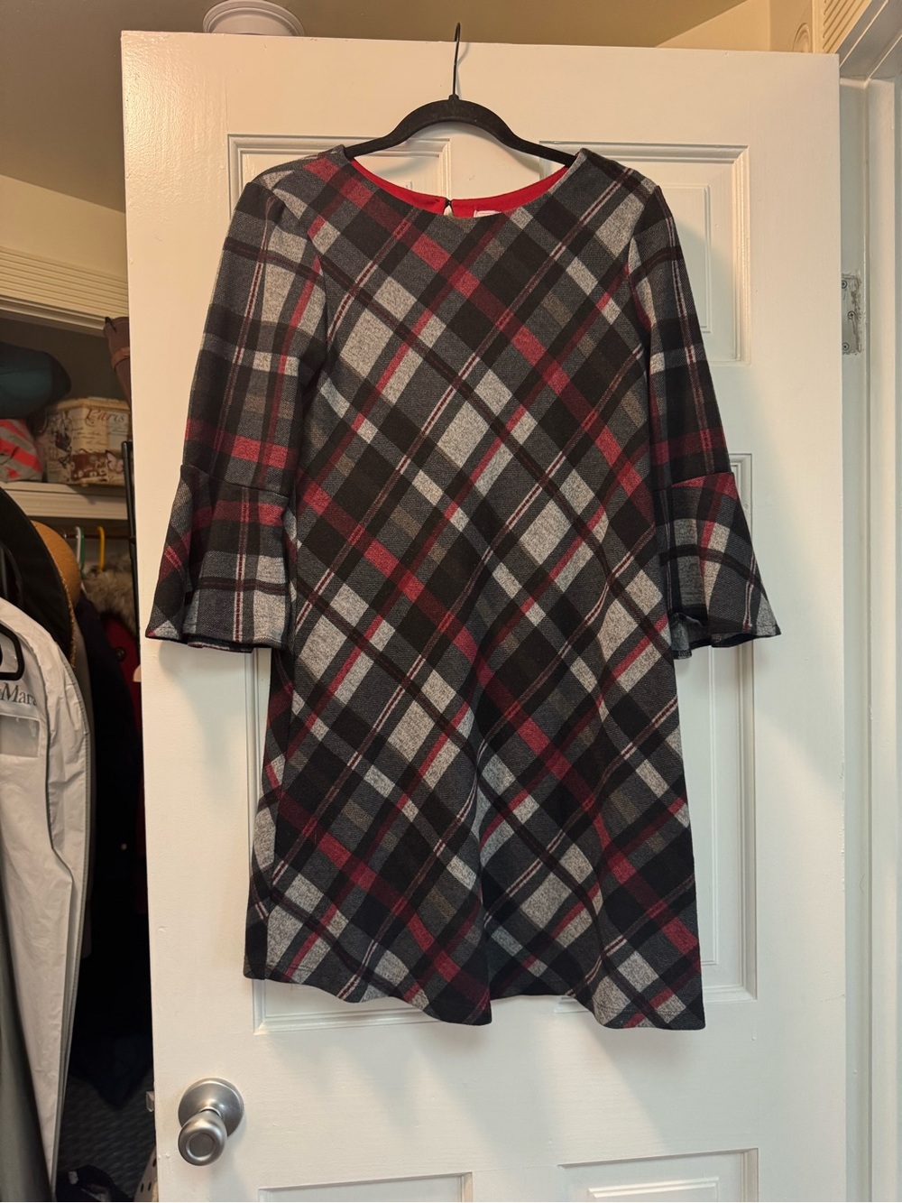 Jessica Red, Black & Gray Plaid Dress